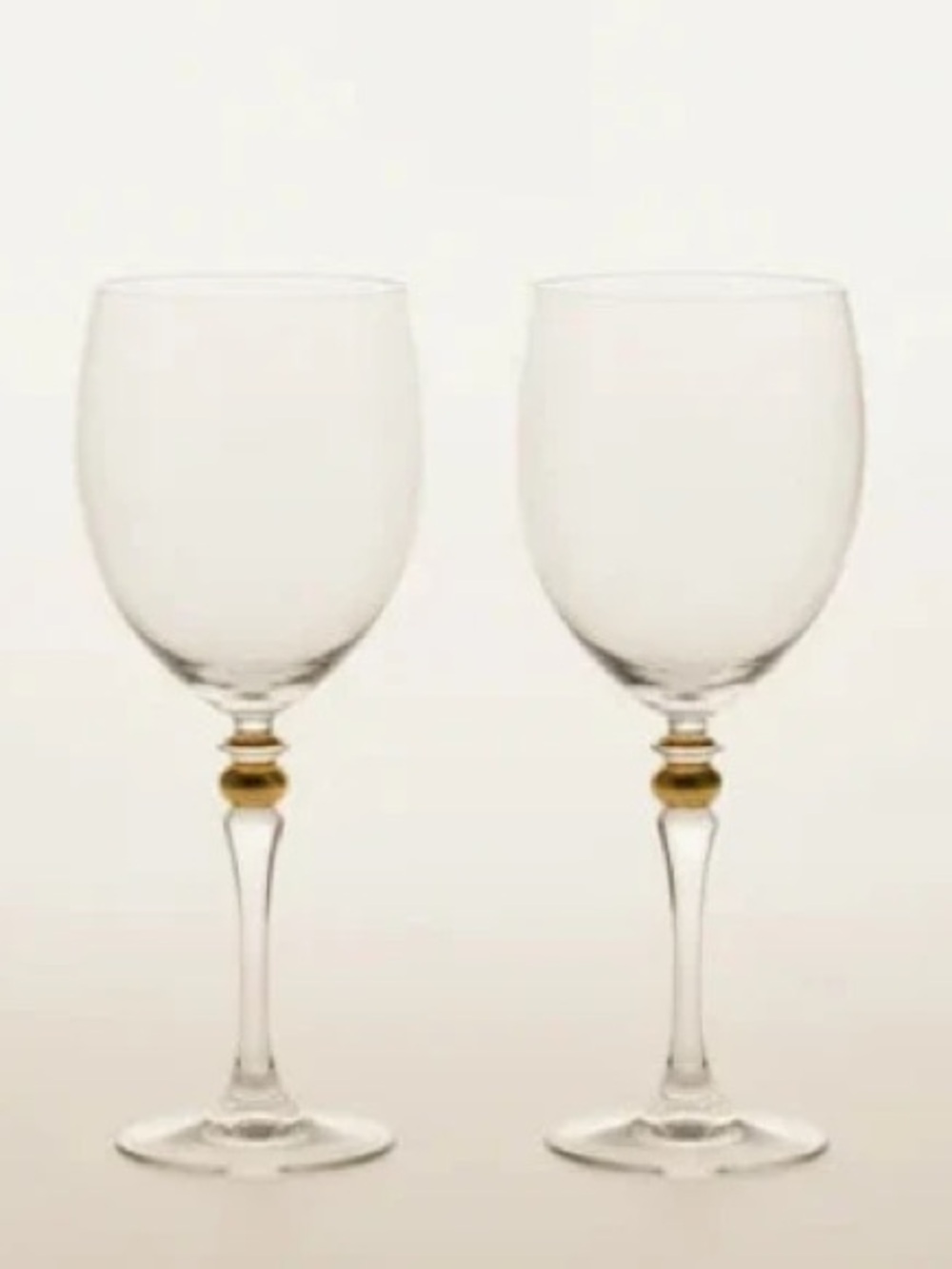 Vintage Luminarc France Gold Ball Stem Wine Glasses | Set of 2